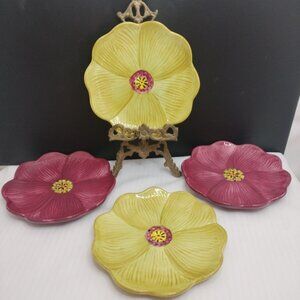 Gateway Poppie Flower Desert Plates, Hoderves Dish Saucers Set Of 4